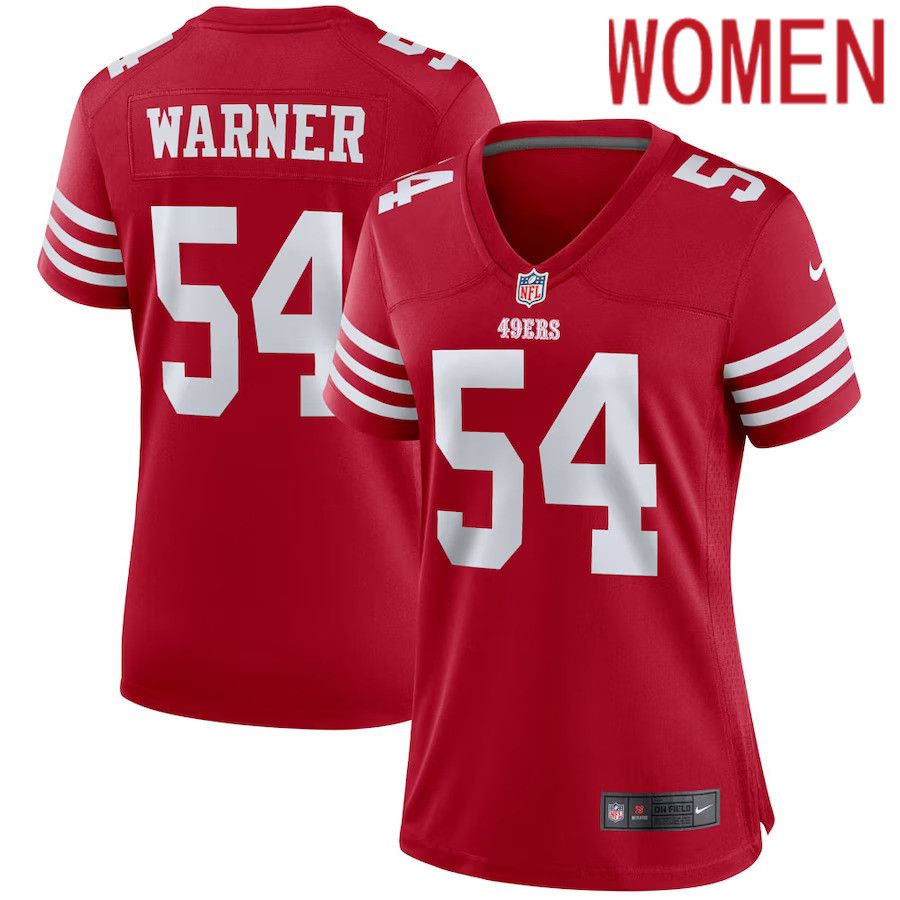 Women San Francisco 49ers #54 Fred Warner Nike Scarlet Player Game NFL Jersey